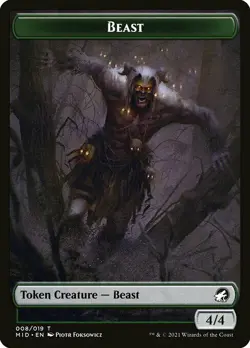 *FOIL* Zombie Token // Beast Token - Innistrad: Midnight Hunt - MTG - Image 2