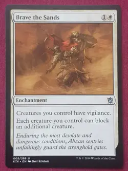 Magic The Gathering KHANS OF TARKIR BRAVE THE SANDS white card MTG - Image 1