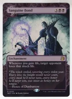 MTG Wilds Of Eldraine Enchanting Tales Card #35 Sanguine Bond - Image 1