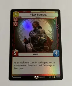 Star Wars Unlimited TCG. Saw Gerrera Rare Foil (SOR) Card #153/252, Near Mint! - Image 2