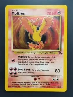 MOLTRES - 1999 Fossil Holo 12/62 - Pokemon Card 151 WOTC - Lightly Played - Image 1