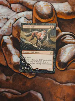 Magic the Gathering Scourge Wolf Hand Painted Custom MTG Alter - Image 1
