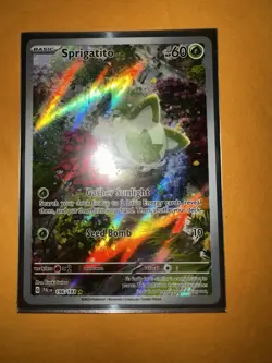 Pokemon TCG Sprigatito Holo Illustration Rare Card 196/193 Sv02: Paldea Evolved - Image 1