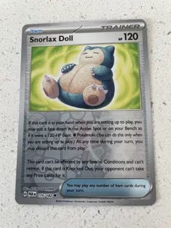 Pokemon Card Snorlax Doll Paradox Rift Reverse Holo 175/182 - Image 1