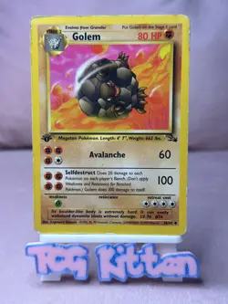 Golem 36/62 1999 Pokemon Fossil 1st Edition HP TCGKITTEN - Image 1