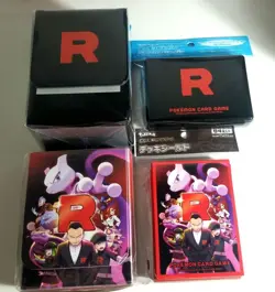 Pokemon center Team Rocket Card Official Deck Shield & Flip Deck Case set 4 NEW - Image 1