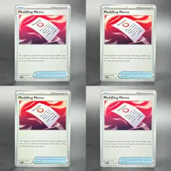 Pokemon Scarlet & Violet: Surging Sparks #181/191 Meddling Memo Lot of 4 - Image 1
