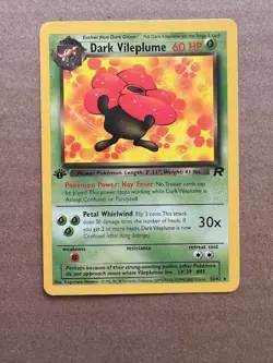 1st Edition Dark Vileplume Non Holo WOTC Pokemon Card 30/82 Rocket - Image 1