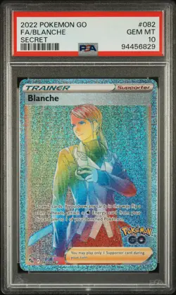Blanche Secret Rainbow PSA 10 GEM MINT Pokemon GO #082 Pokemon Card - Image 1