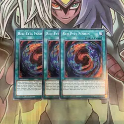 LDS1-EN017 x3 Red-Eyes Fusion Common Excellent Condition Yugioh - Image 1