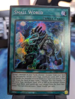 YuGiOh! Small World MP22-EN225 Prismatic Secret Rare 1st Ed - Image 1