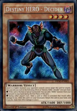 Destiny HERO - Decider - Secret Rare 1st Edition DESO-EN003 - MP - YuGiOh - Image 1
