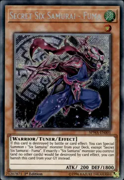Secret Six Samurai - Fuma - Secret Rare 1st Edition SPWA-EN001 - LP - YuGiOh - Image 1