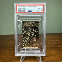 1999 BURGER KING POKEMON GOLD CARDS CHARIZARD PSA 8 - Image 1