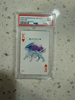 2000 POKEMON SILVER VERSION PLAYING CARDS KING OF HEARTS #245 SUICUNE PSA 9 - Image 1