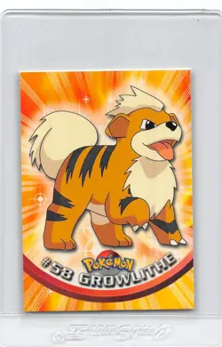 Growlithe #58 - RED LOGO - NON-HOLO - Series 1 - TOPPS POKEMON CARD - NM - Image 1