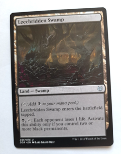 Leechridden Swamp ~ Duel Decks Magic the Gathering NM Card in sleeve MTG (g117) - Image 1