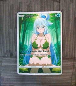 Beautiful Waifu Card Aqua Swimsuit - Goddess ACG Custom DIY Fan Art Card - Image 1