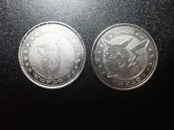 Pokemon Card Meiji Promo Battle Coin Silver Shining Pikachu 2 SET #5428 PLAY - Image 1