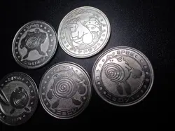 Pokemon Card Meiji Promo Battle Coin x5 Poliwrath Evolutions & Slowbro #5462 - Image 4