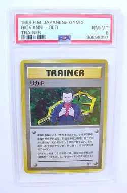 1999 POKEMON JAPANESE GYM 2 GIOVANNI HOLO TRAINER PSA 8 NM-MT - Image 1