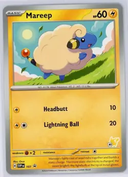 Pokemon TCG Mareep SVP 107 Stamped Scarlet & Violet Black Star Promo NM/M - Image 1