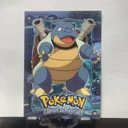 1999 Pokemon Topps #09 Blastoise Holo Blue Logo E9 of 12 Vintage - Image 1