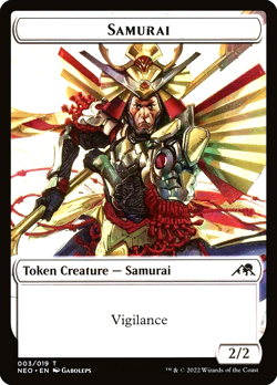 MTG Mechtitan Samurai 14 Double-sided Token Foil Kamigawa Neon Dynasty - Image 2