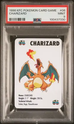 PSA 9 Mint Charizard 06 Pokemon X KFC Promo Mini 1999 - Image 1