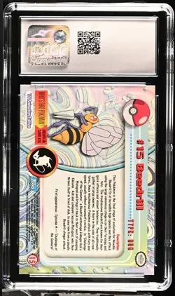 Beedrill Topps #15 Pokemon TV Holo Foil CGC 10 Gem Mint Top Pop - Image 2