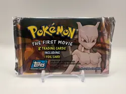 Topps Pokemon THE FIRST MOVIE Booster Pack 9 Cards Foil Black Logo - Sealed - Image 1