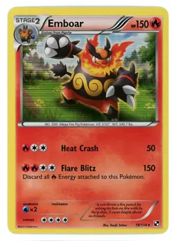 Emboar Holo 19/114 Black & White Base Set Pokemon Card - Image 1