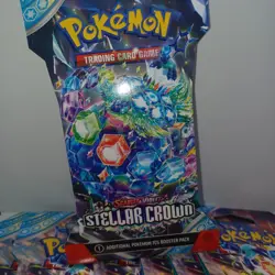 10 Pokemon Stellar Crown Sleeved Booster Packs, 10 Cards + 1 Energy. Sealed. New - Image 2