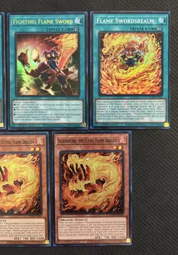 Yugioh Lot of 5 Flame Swordsman Cards - Fighting Flame Sword Maze of Millenia - Image 3