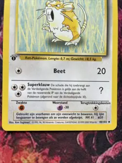 Pokemon DUTCH Raticate 40/102 1st Edition Base Set Excellent Condition - Image 3