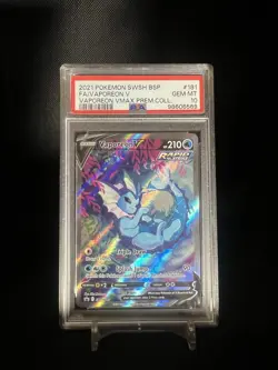 2021 POKEMON SWORD AND SHIELD VAPOREON V PROMO COLLECTION PSA 10 - Image 1