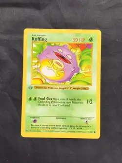 Pokemon Cards: Base Set 1st Edition Common: Koffing 51/102 - Image 1
