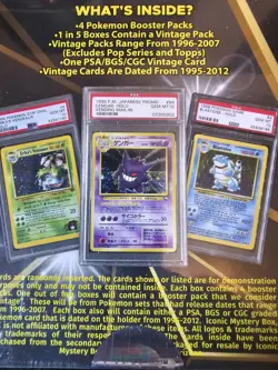 Pokemon MYSTERY Box:4 BOOSTER PACKS 1 In 5 VINTAGE PACK+A VINTAGE SLAB-LAST BOX! - Image 5