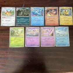 Eevee Prismatic Evolutions 8 Holo & 1 Regular Card Set NM All Eeveelutions - Image 1