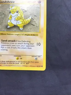 Pokemon Cards: Base Set 1st Edition Common: Sandshrew 62/102 - Image 4