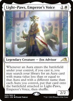 MTG Light-Paws, Emperor's Voice 25 Rare Foil Kamigawa Neon Dynasty - Image 1