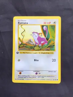 Pokemon Cards: Base Set 1st Edition Common: Rattata 61/102 - Image 1