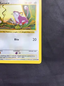 Pokemon Cards: Base Set 1st Edition Common: Rattata 61/102 - Image 4