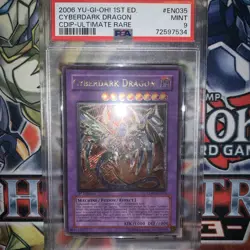 Yugioh Cyberdark Dragon Ultimate 1st Psa9 CDIP-EN035 Slight Foil Shift Misprint - Image 1