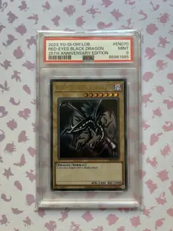 Yu-Gi-Oh Red-Eyes Black Dragon LOB-EN070 25th Anniversary Edition PSA 9 - Image 1