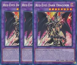 Yu-Gi-Oh! 3x Red-Eyes Dark Dragoon RA02-EN021 Secret Rare Playset - Image 1