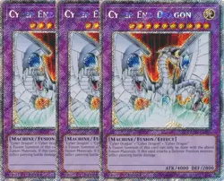 3x Yu-Gi-Oh! Cyber End Dragon RA03-EN156 Platinum Secret Rare Playset - Image 1