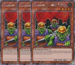 Yu-Gi-Oh! 3x Goblin Attack Force RA03-EN101 Platinum Secret Rare Playset - Image 1