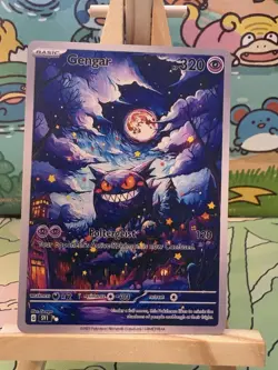 Gengar Pokemon TCG Custom Starry Night Gogh Full Art Illustration METAL Card - Image 1