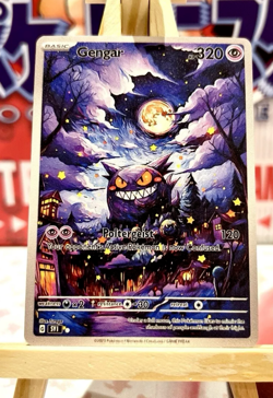 Gengar Pokemon TCG Pocket Custom made METAL Halloween Alt Art Illustration Card - Image 1